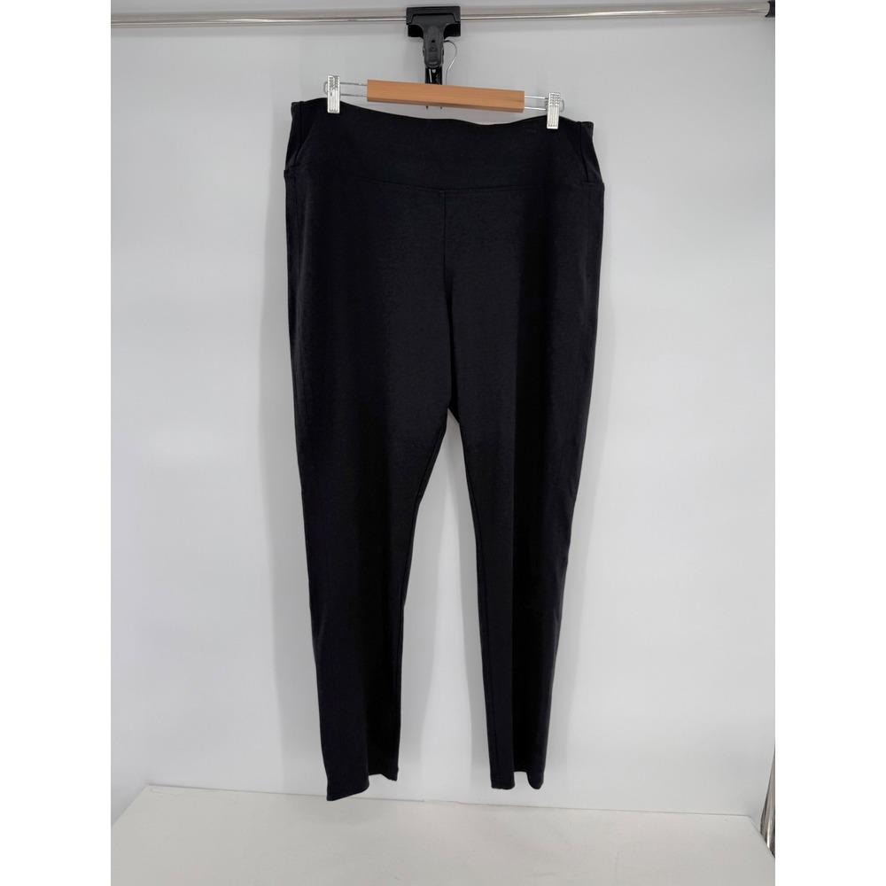 Apt 9 Womens Black High Rise‎ Wide Waistband Tapered Leg Pull On Leggings Sz XXL